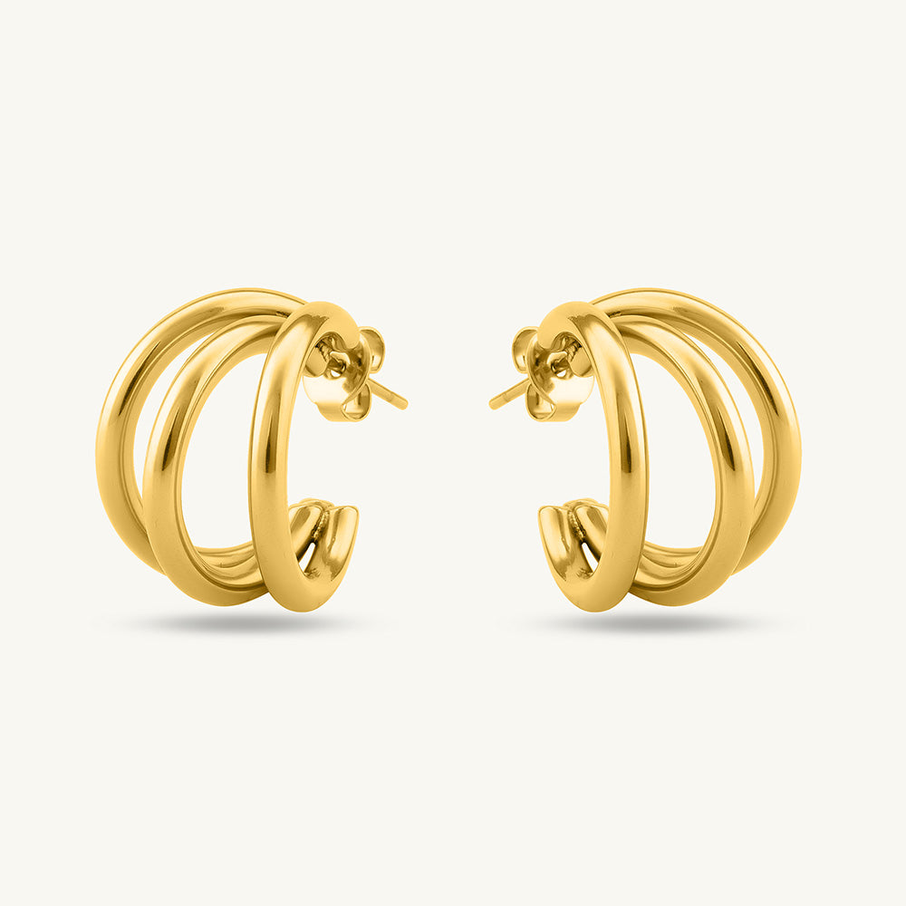 Hearts All Over Bracelet & Triple Circle Hoop Earrings Jewellery Set