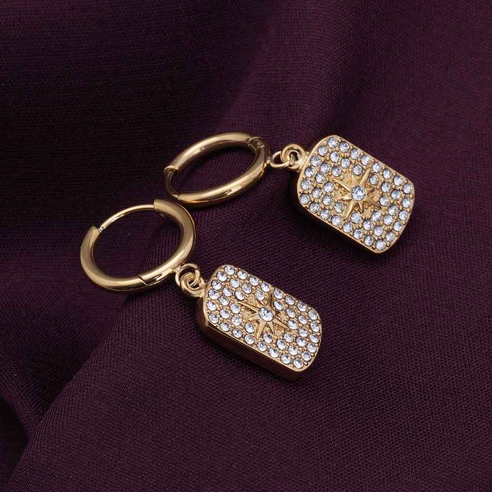 Stones Sparkle Dangle Earrings
