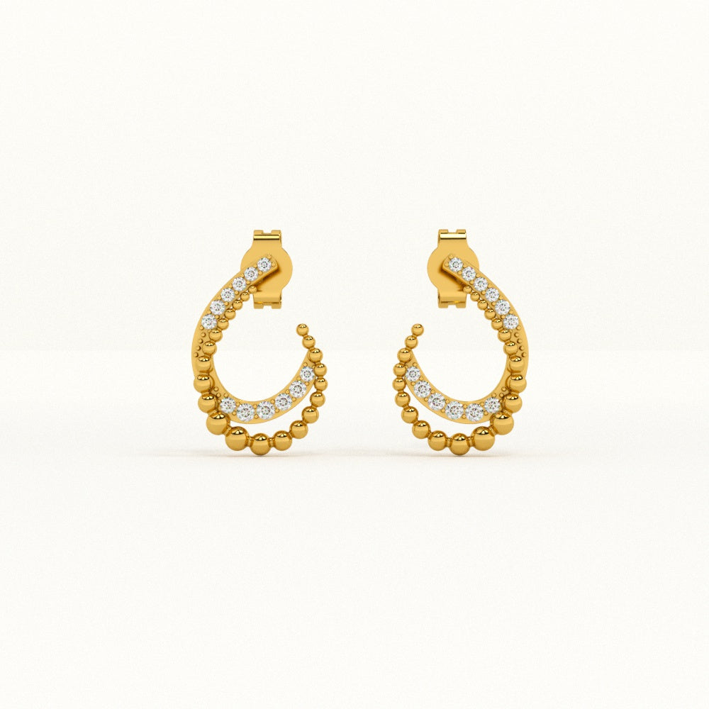 Almond Stones Stud Earrings