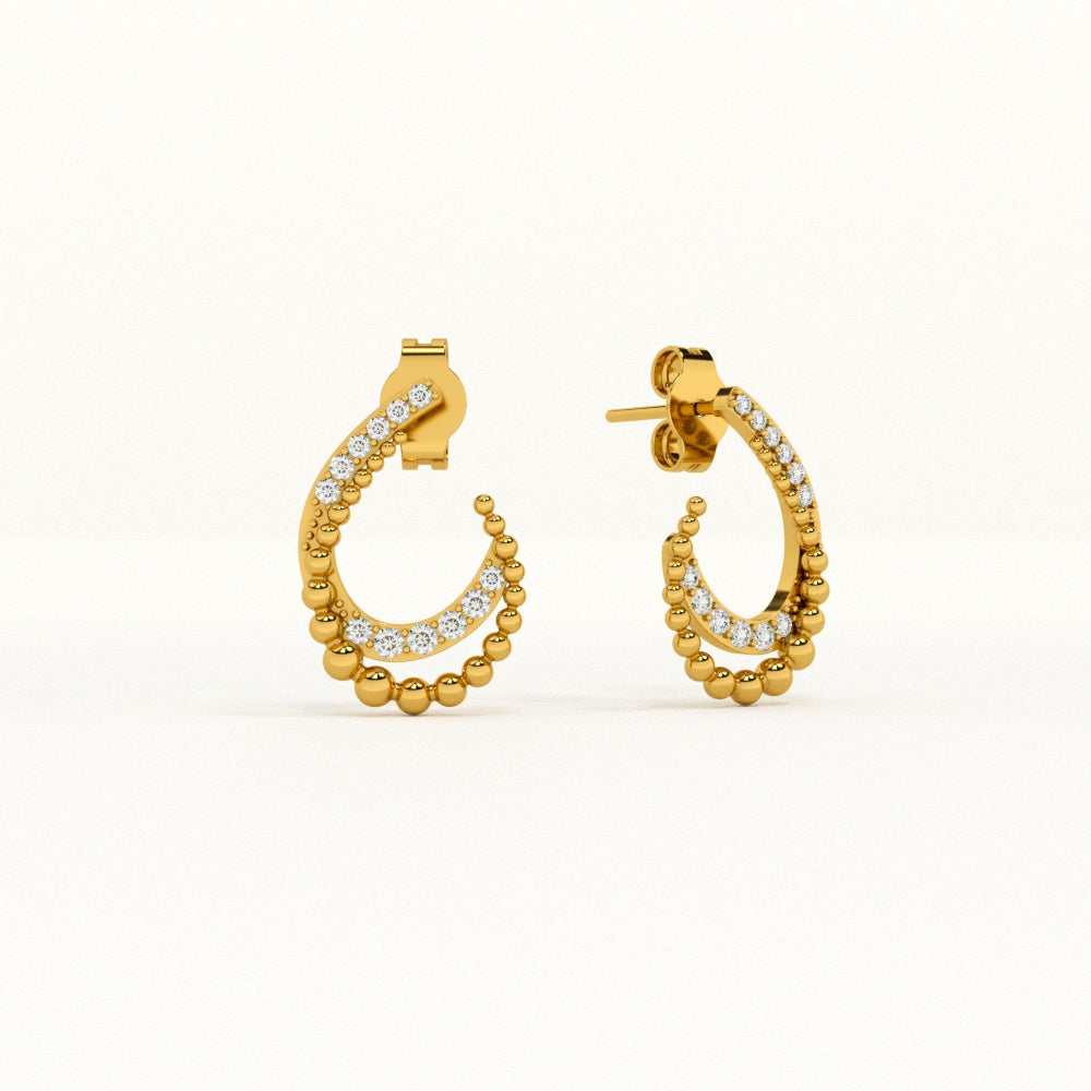 Almond Stones Stud Earrings
