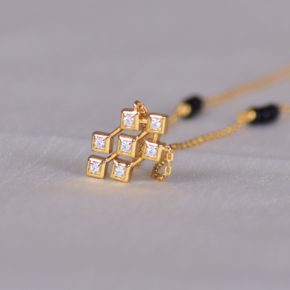 Padma Diamond Mangalsutra | BIS Hallmarked | 18k Gold Vermeil