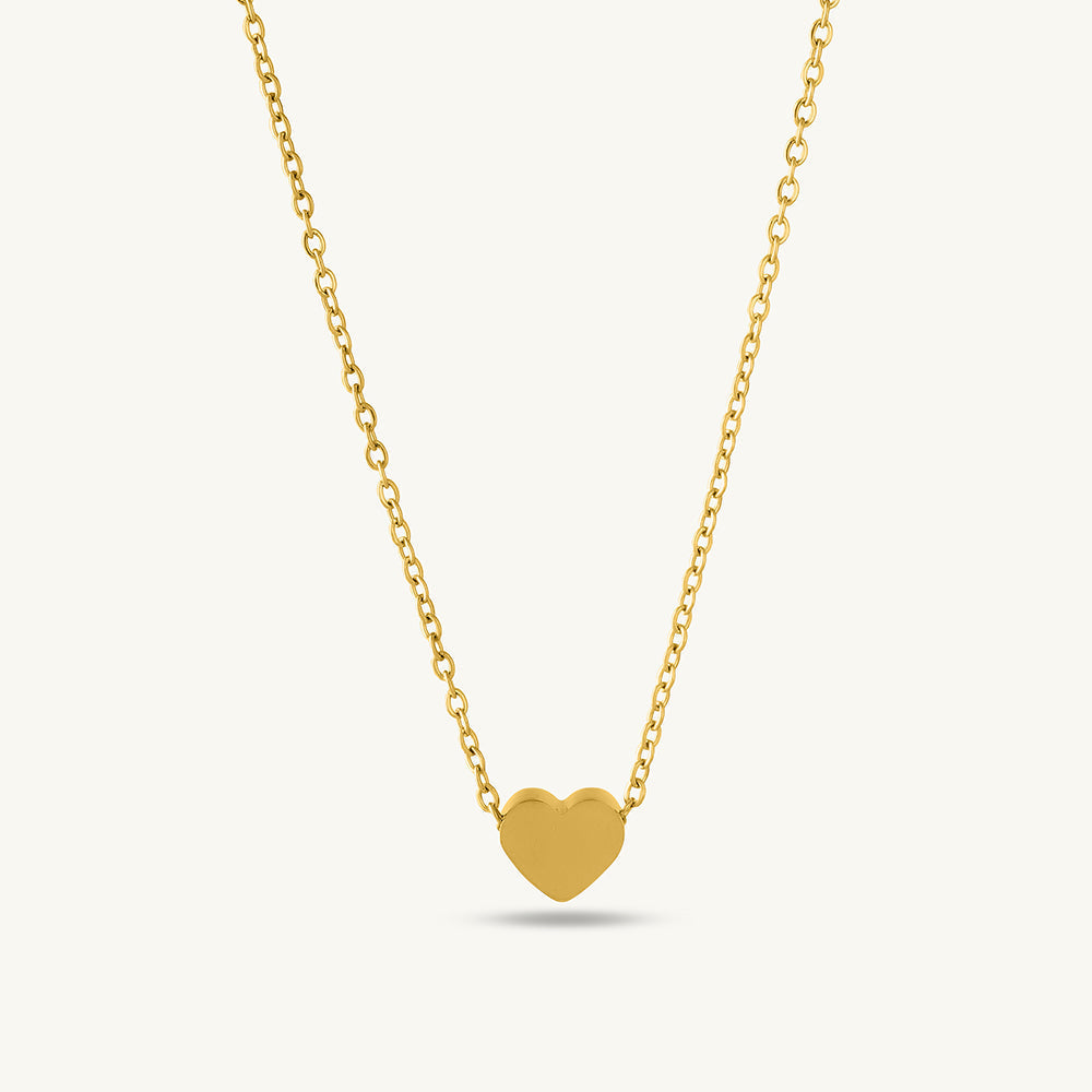 Paris Heart Necklace & Minimalist Heart Stud Earrings Gift set