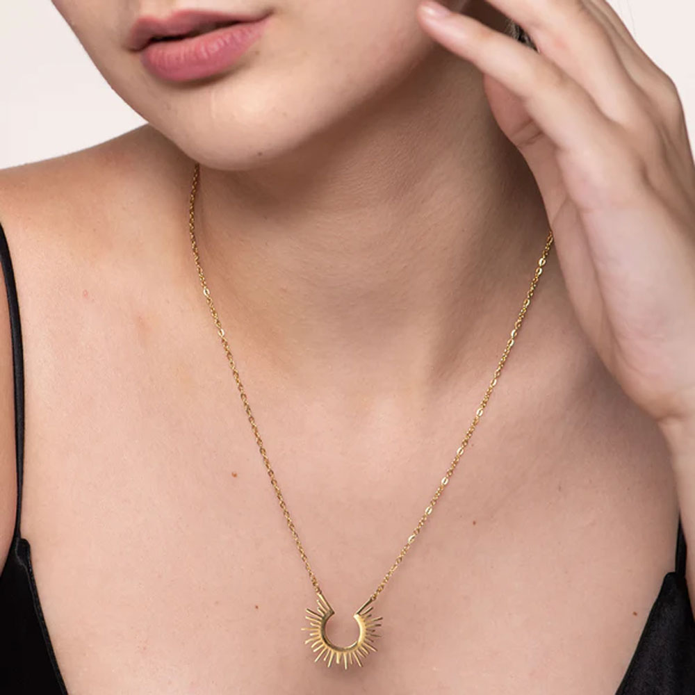 Star Moon Bracelet & Sun Rays Necklace Combo Set