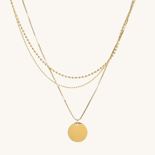 Hearts All Over Bracelet & Round Belle Three Layer Necklace Jewellery Set