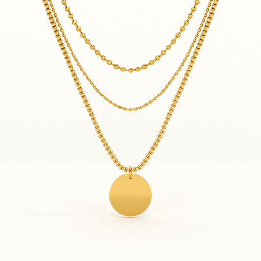 Round Belle Three Layer Necklace