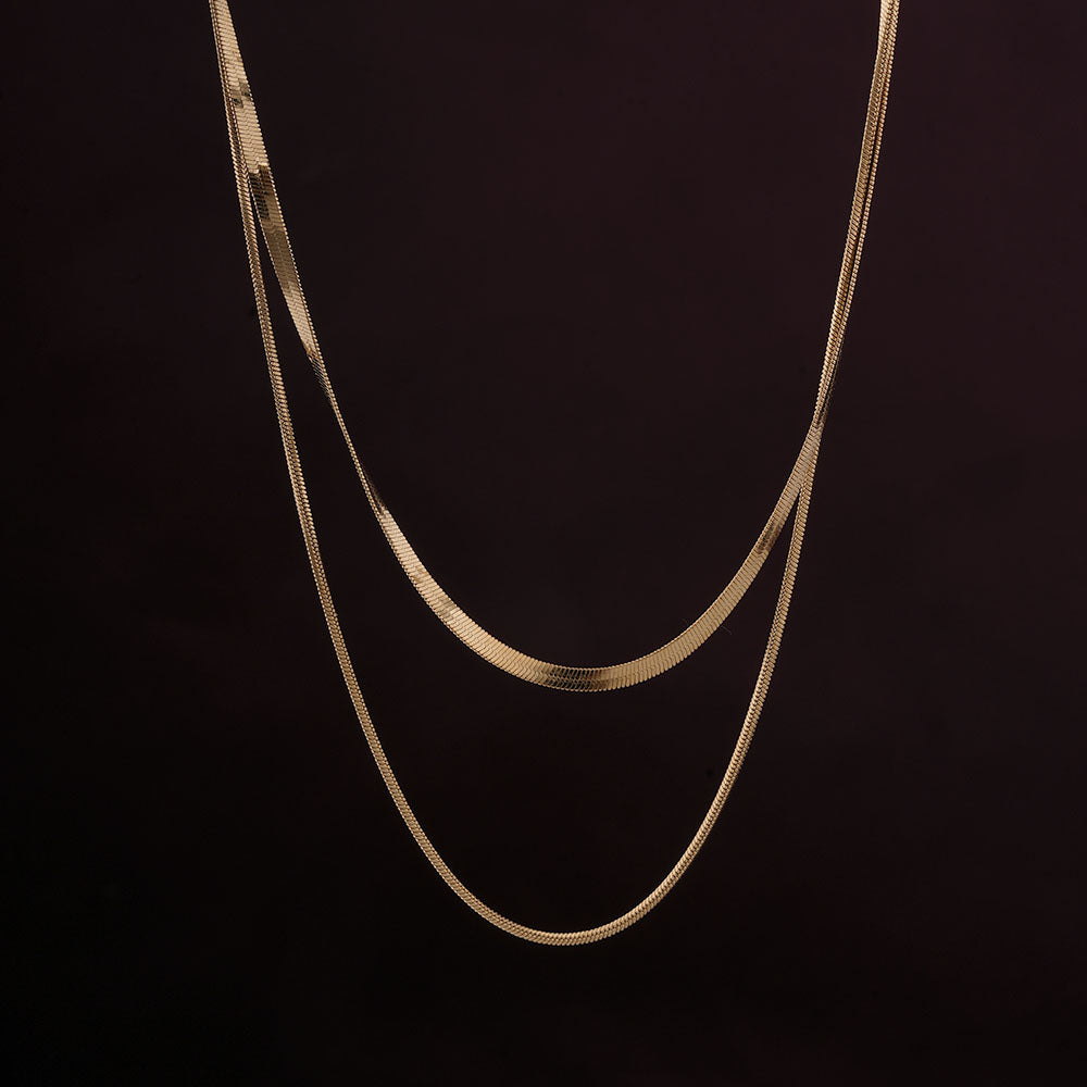 Plain Chain Two Layer Necklace