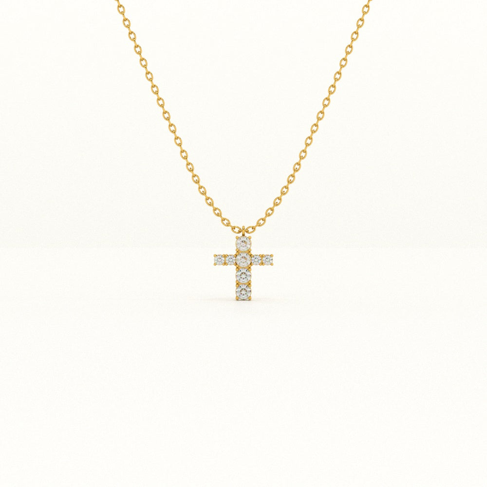 Stone Studded Cross Necklace