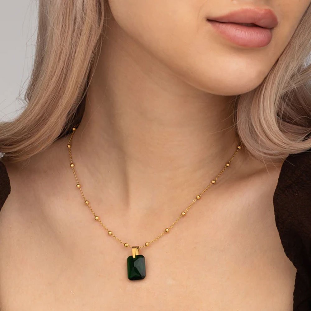 Roman Tales Bracelet & Dazzling Emerald Necklace Combo Set