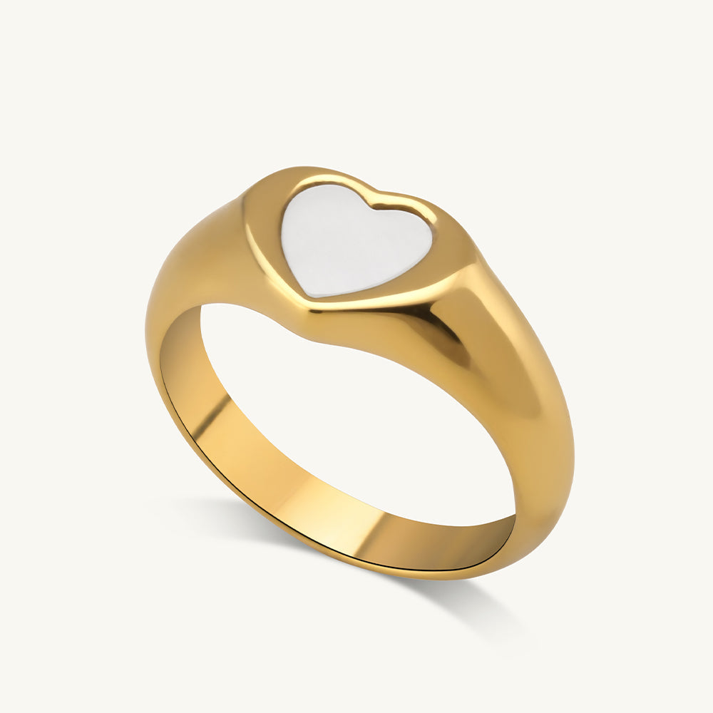 White Heart Ring