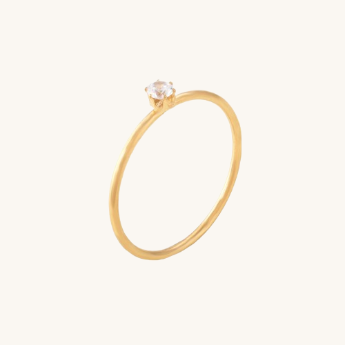 Delicate Diamond Studded Necklace & Dainty Solitaire Ring Gift set