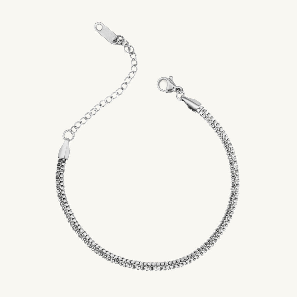 Silver Herringbone Chain Bracelet