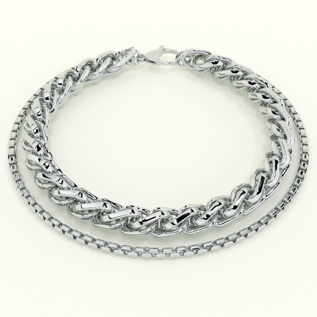 Layered Silver Bracelet