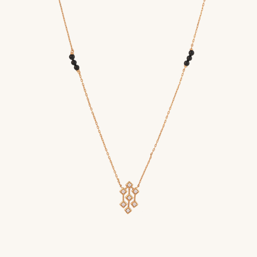 Padma Diamond Mangalsutra | BIS Hallmarked | 18k Gold Vermeil