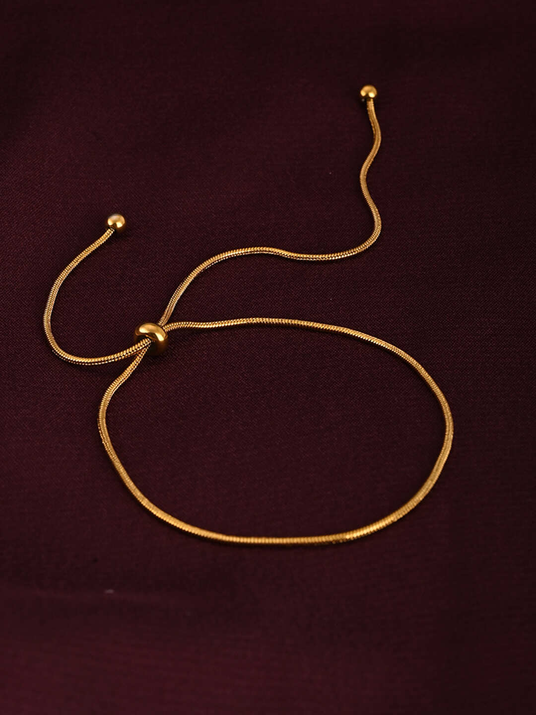 Minimalist Design Snake Chain Round Gold Anklet