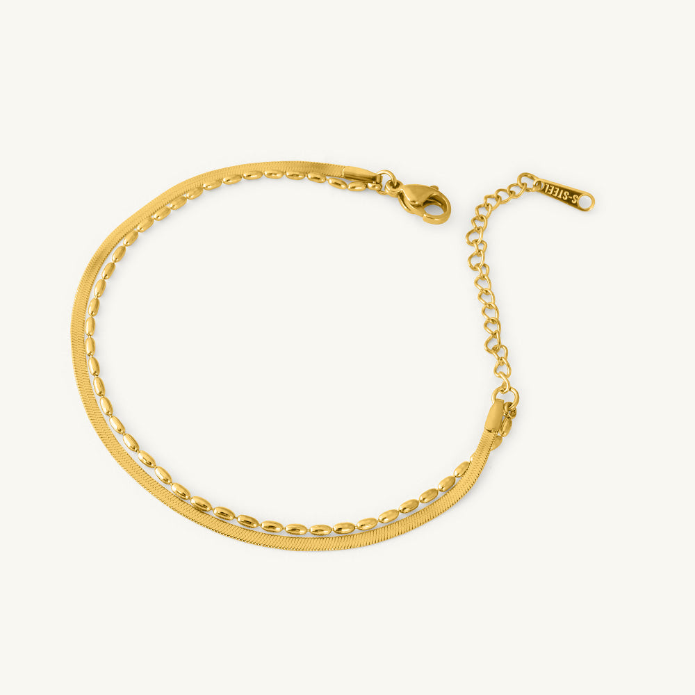 Multi-layered Beaded Bracelet & Rope N Snake Chain Combo Set