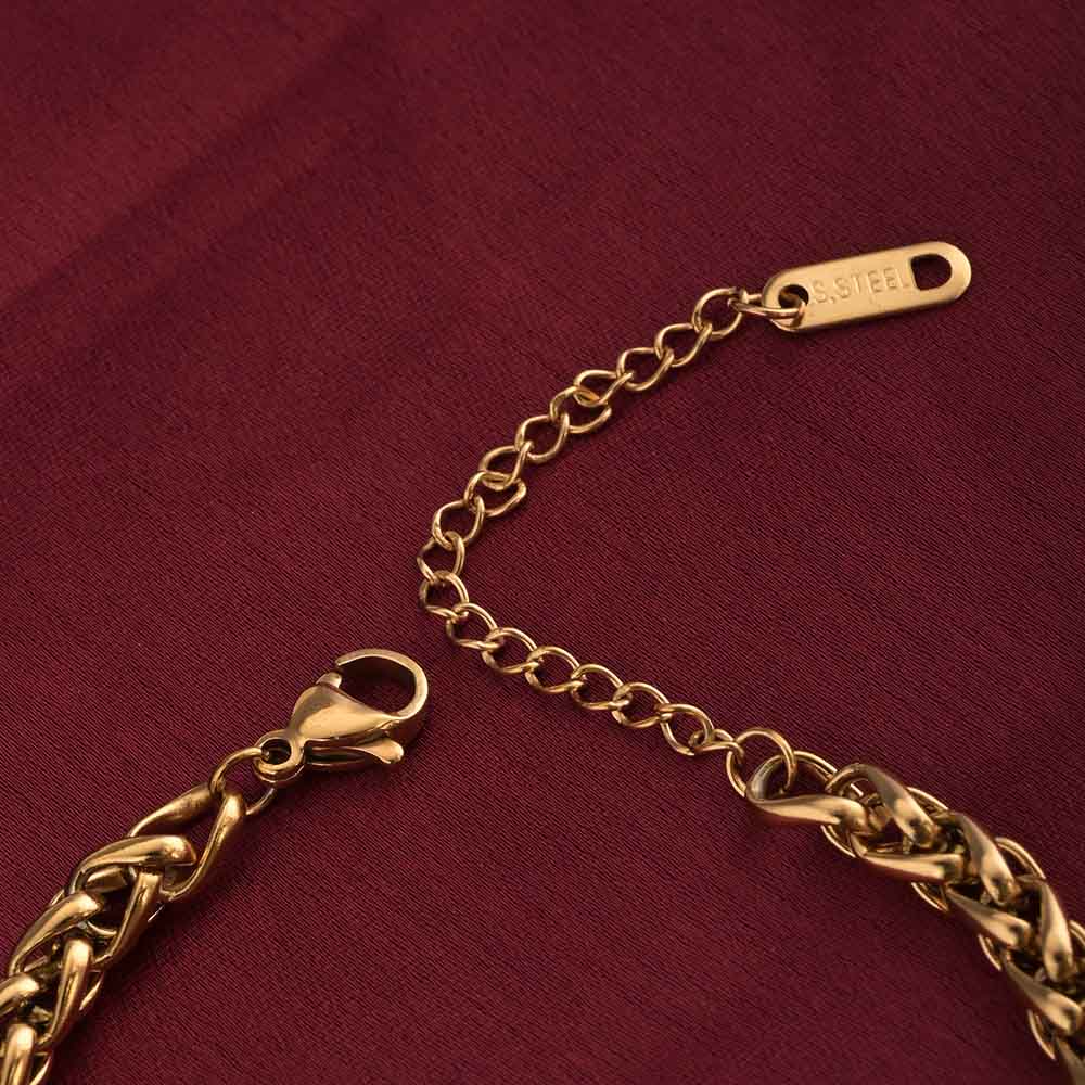 Gold Braided Chain Bracelet