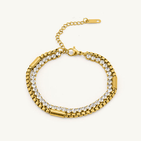 Golden Glamour Layered Bracelet