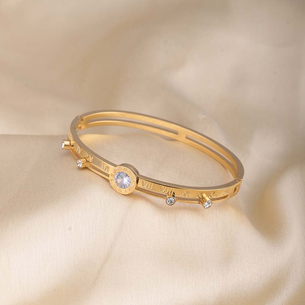 Women's Stone Studded 18K Rose Gold-Plated Bracelet