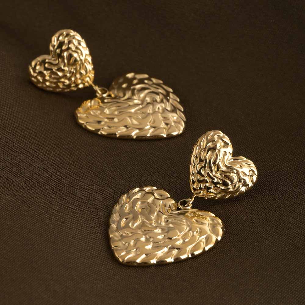 Rippled Hearts Earrings