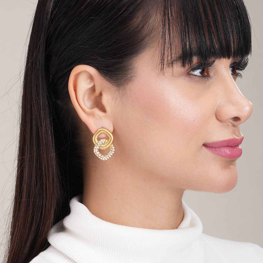 Gold and Crystal Harmony Earrings