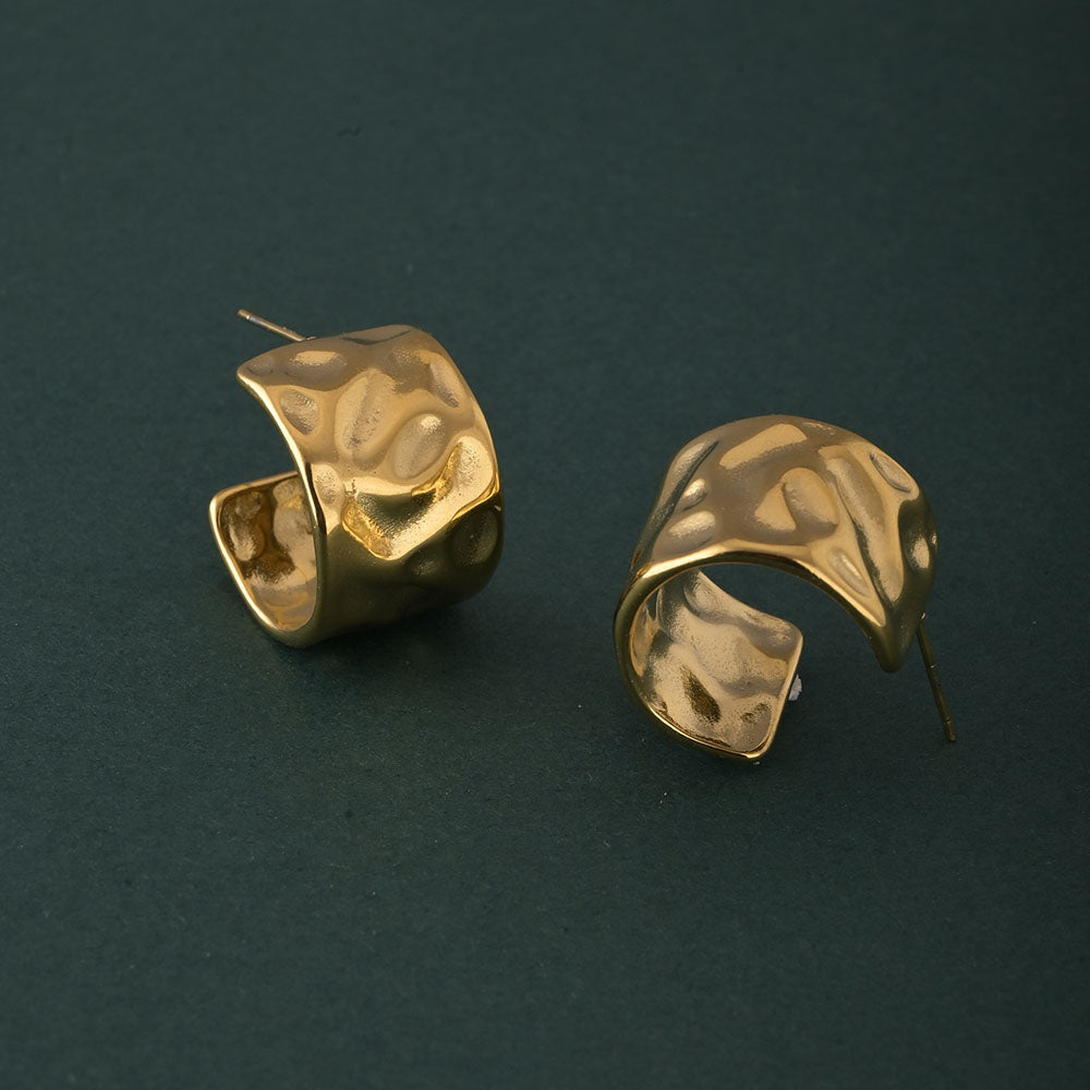 Crinkled Arc Earrings