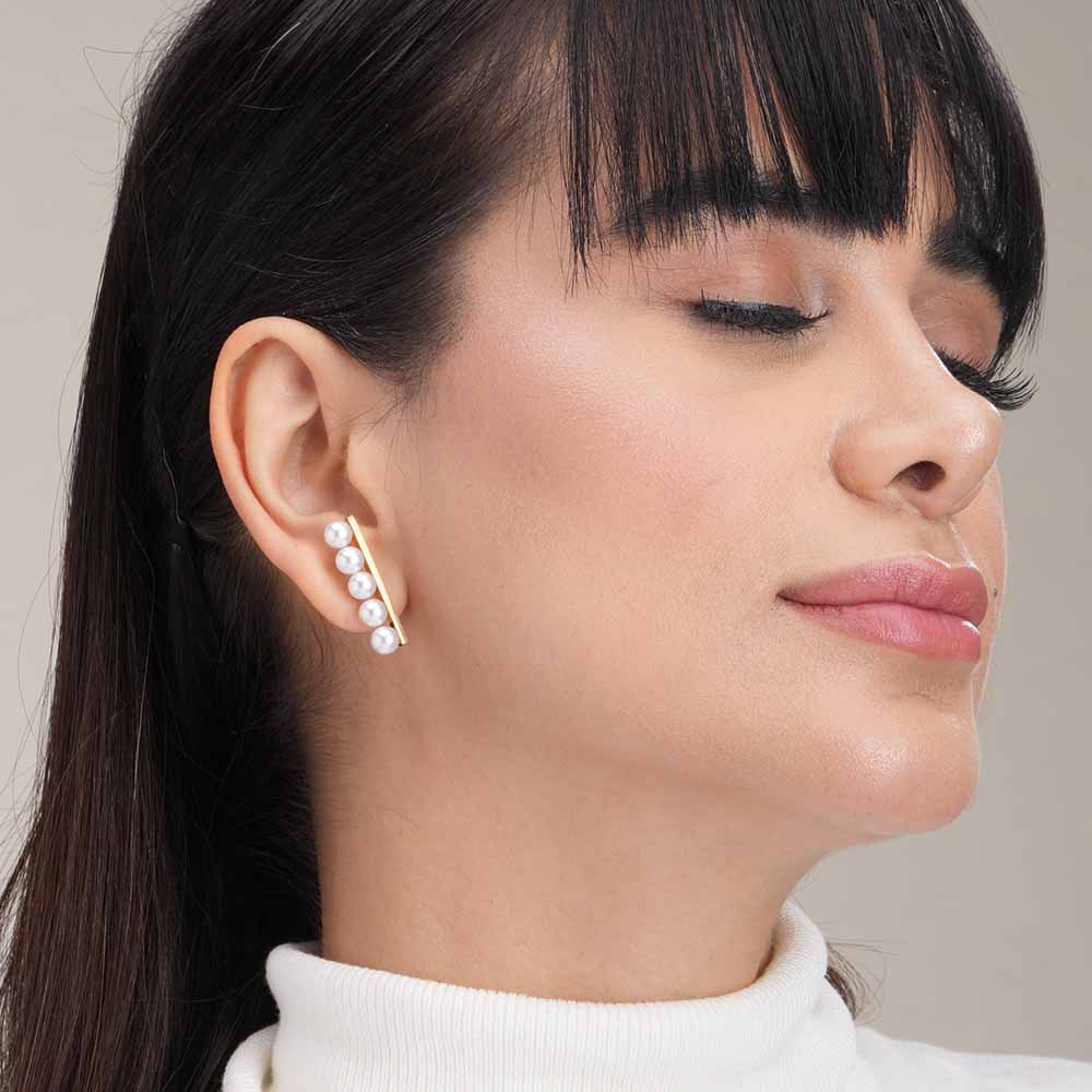 Linear Pearl Earrings