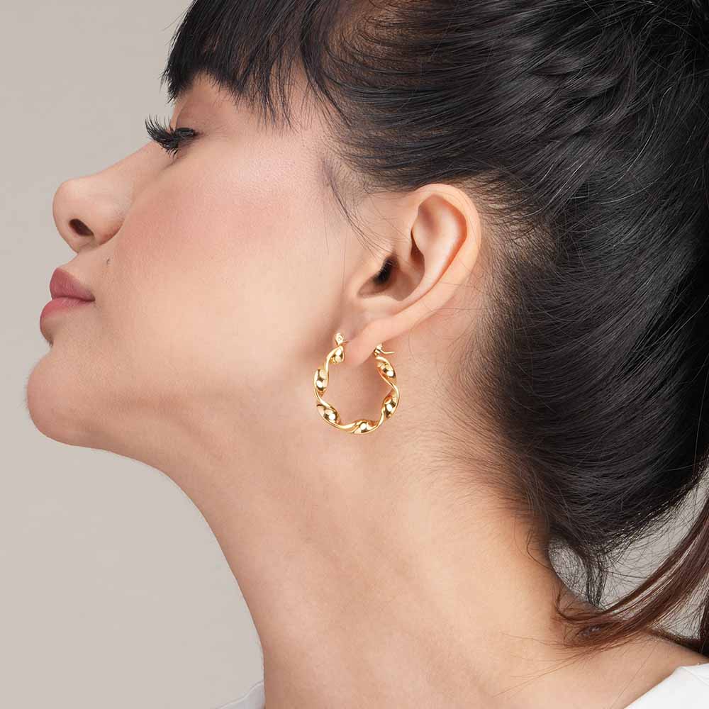 Twisted Gold Hoops