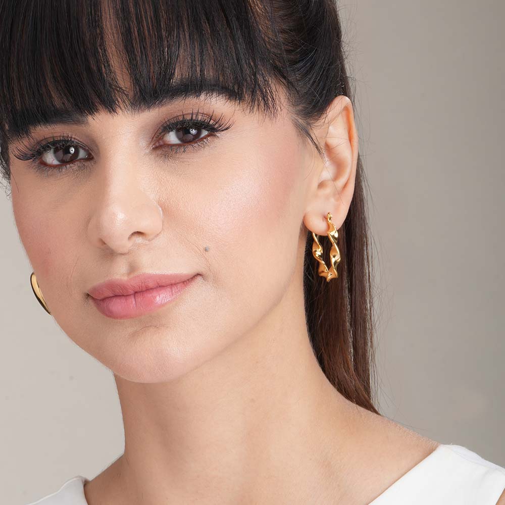 Twisted Gold Hoops