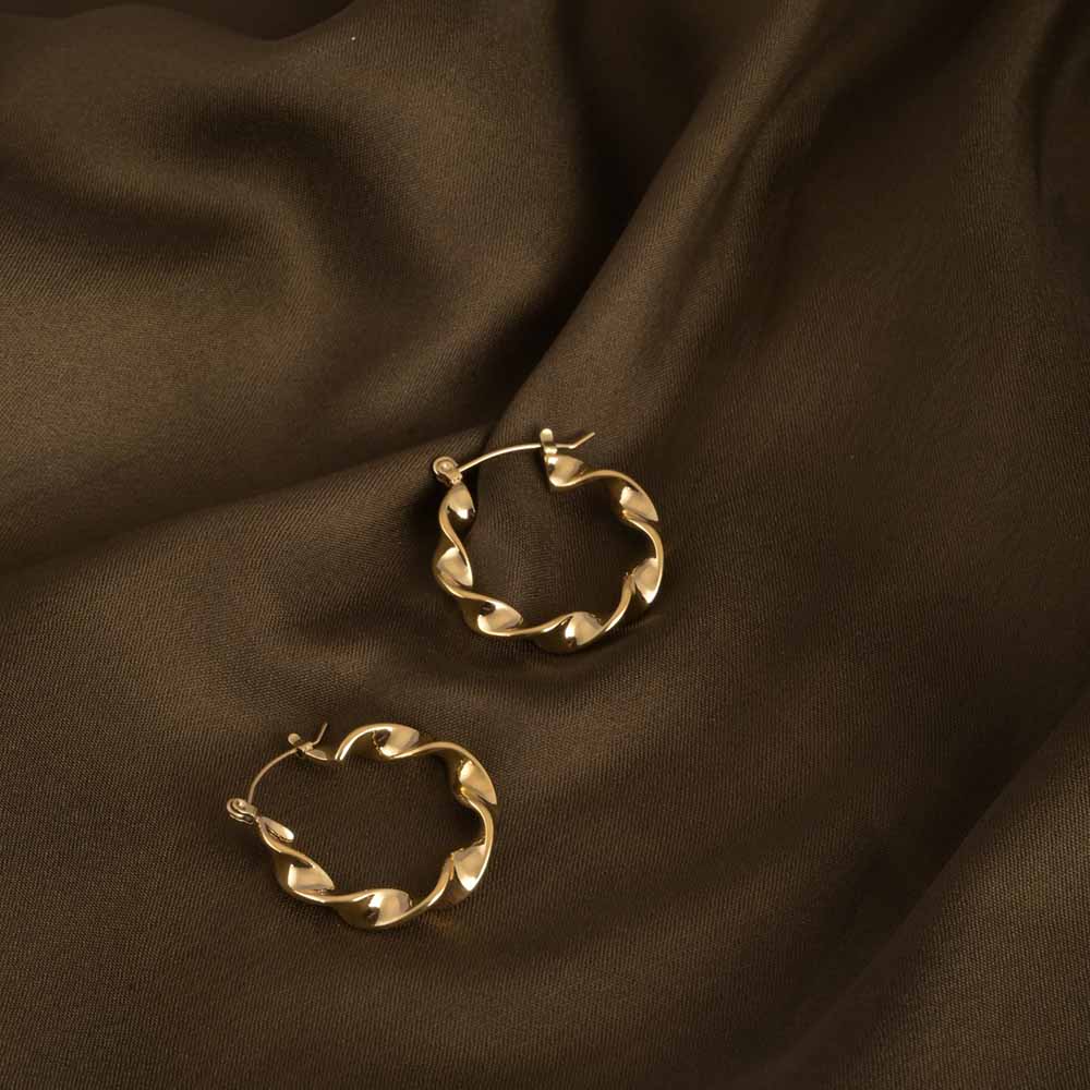 Twisted Gold Hoops
