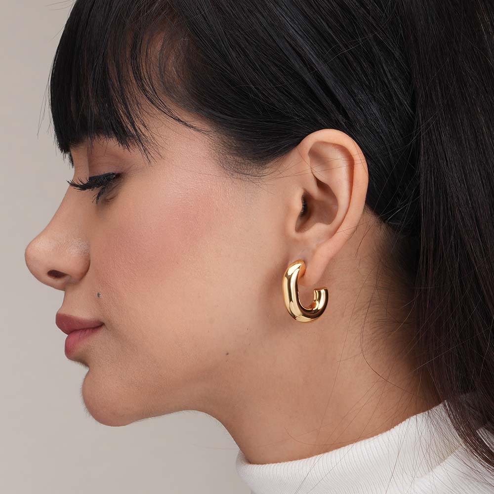 Modern Halo Earrings | Gold