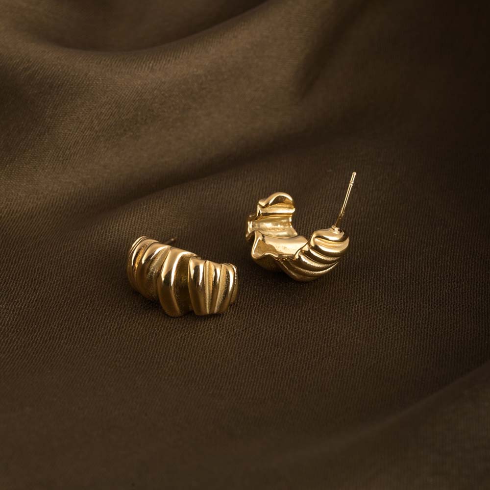 Rippled Arc Earrings
