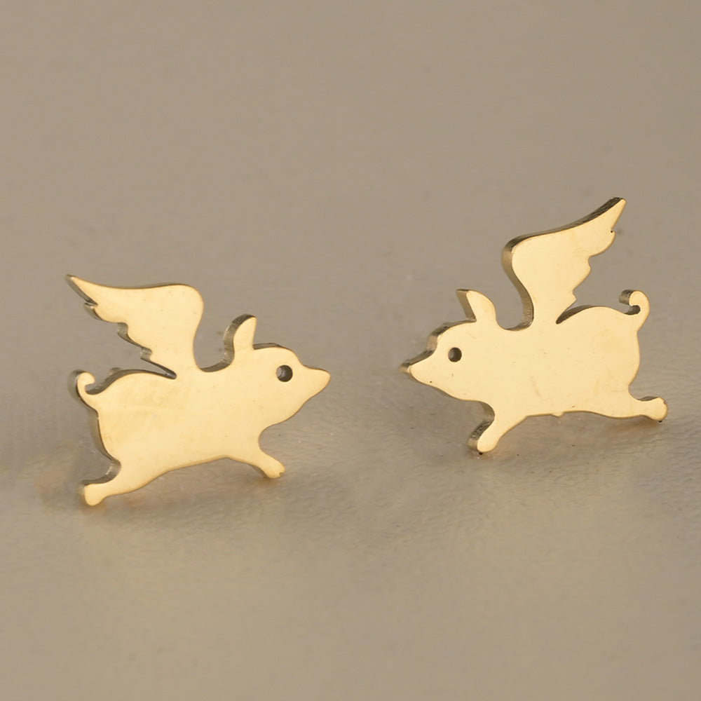 Winged Piglet Studs