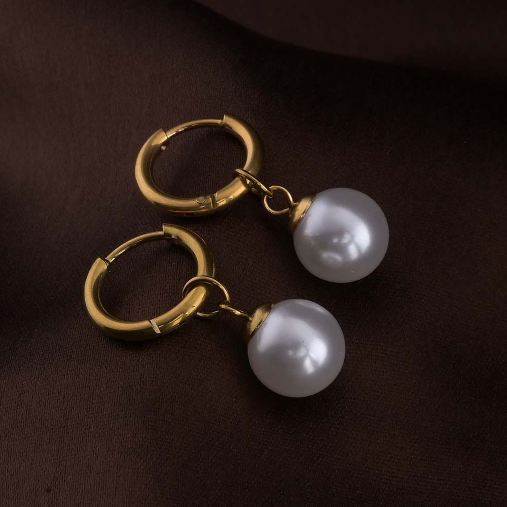 Single Pearl Drop Earrings