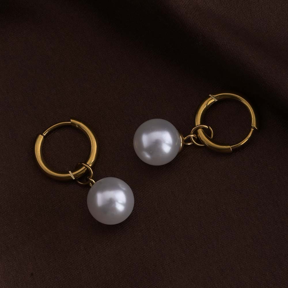 Single Pearl Drop Earrings