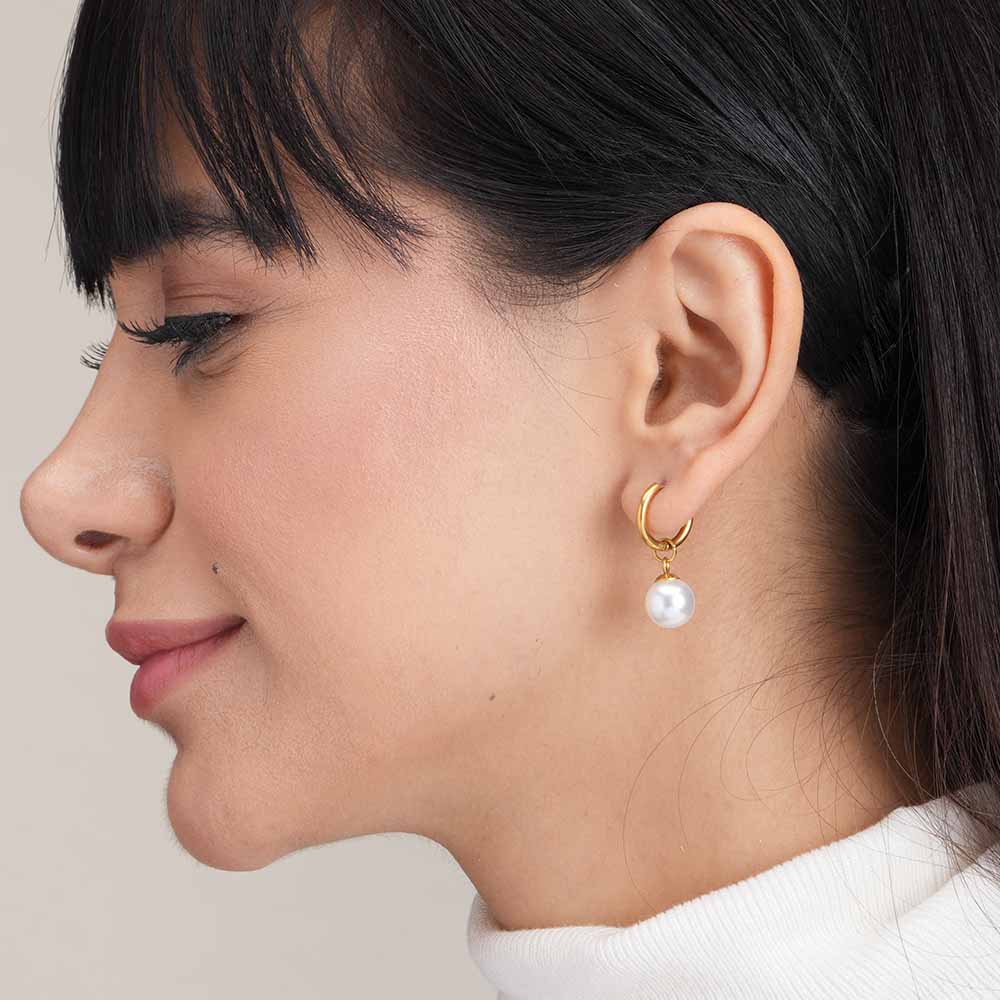 Single Pearl Drop Earrings