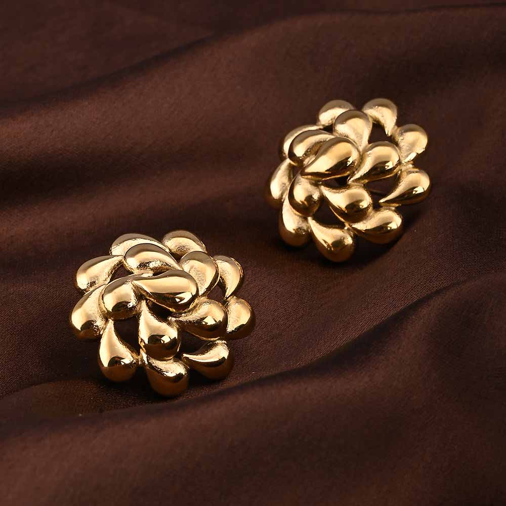 Golden Blossoms Stud Earrings