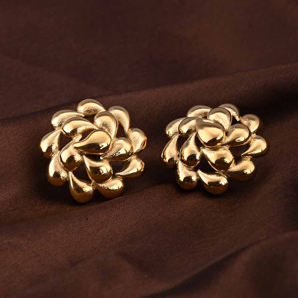 Golden Blossoms Stud Earrings