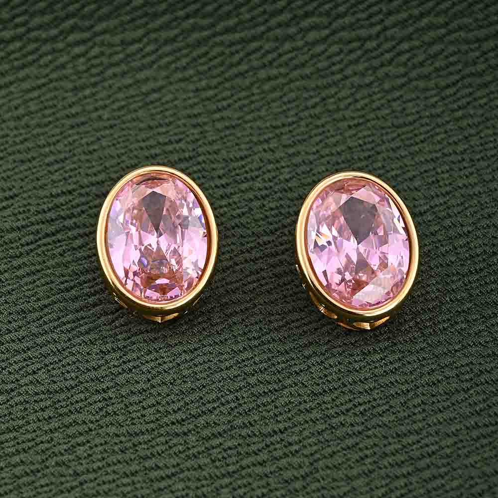 Statement Pink Gemstone Stud Earrings