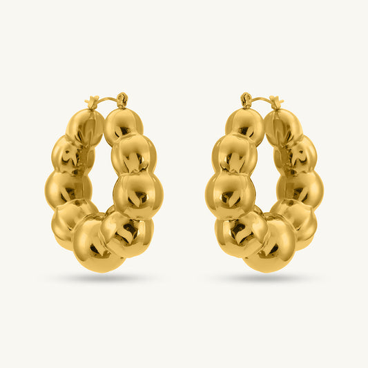 Golden Bubble Hoop Earrings