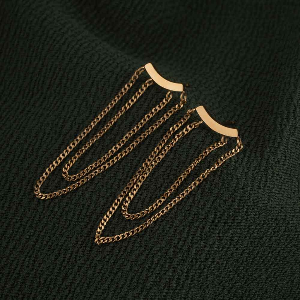 Gold Layered Chain Drop Earrings