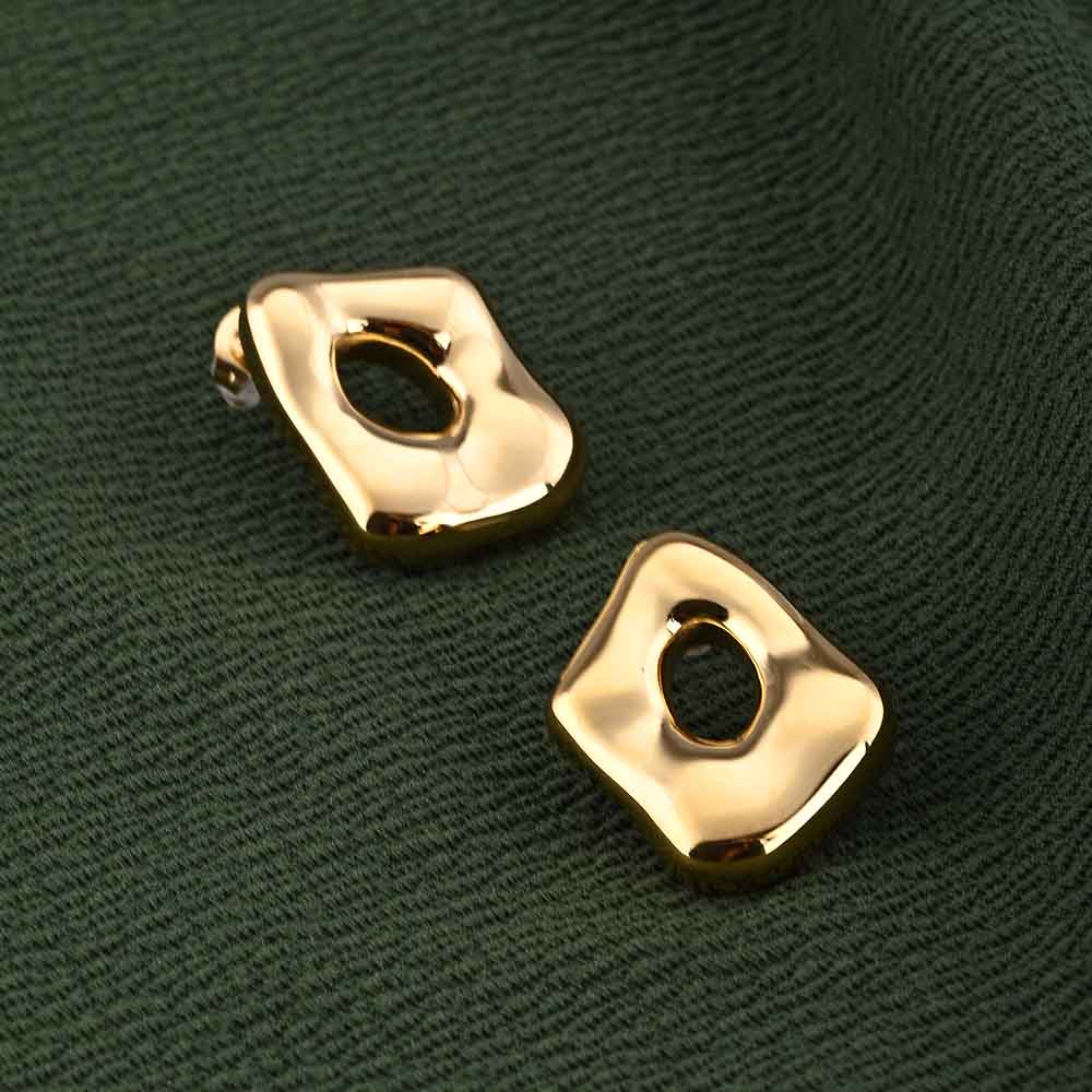 Gold Statement Stud Earrings