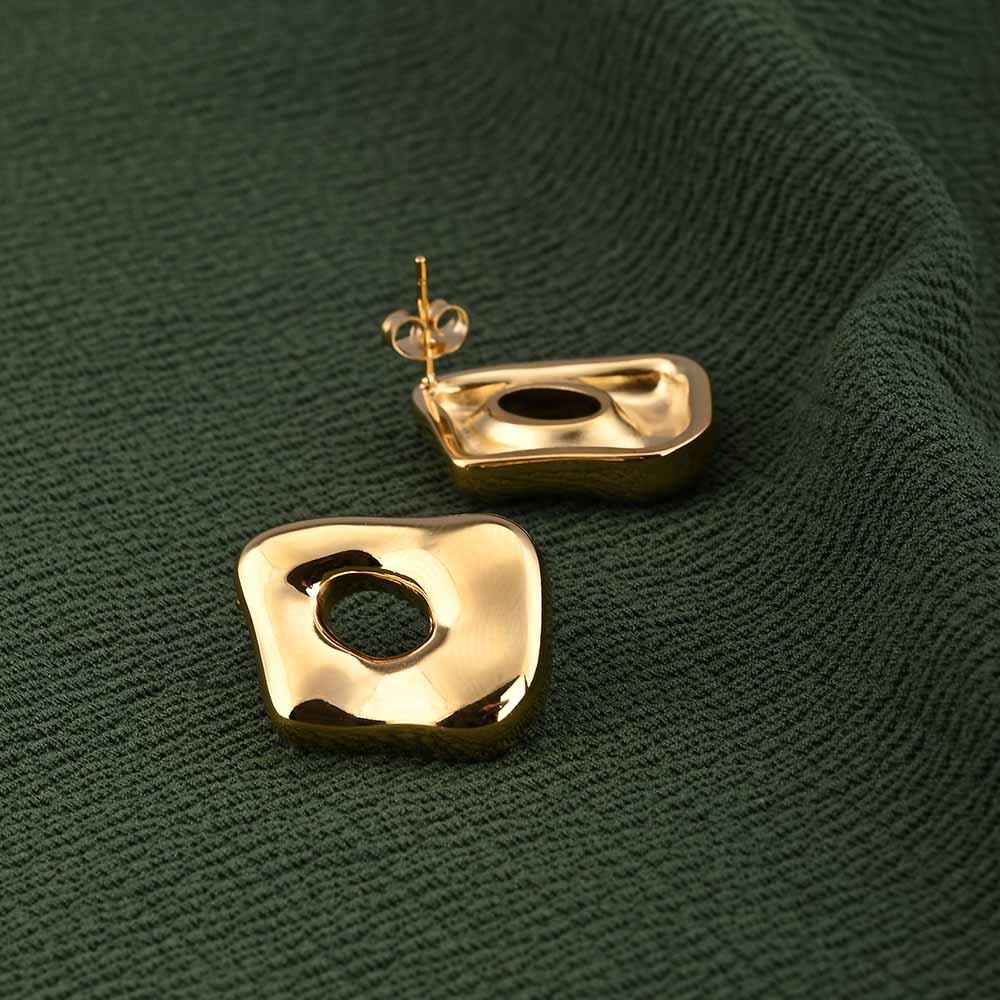 Gold Statement Stud Earrings