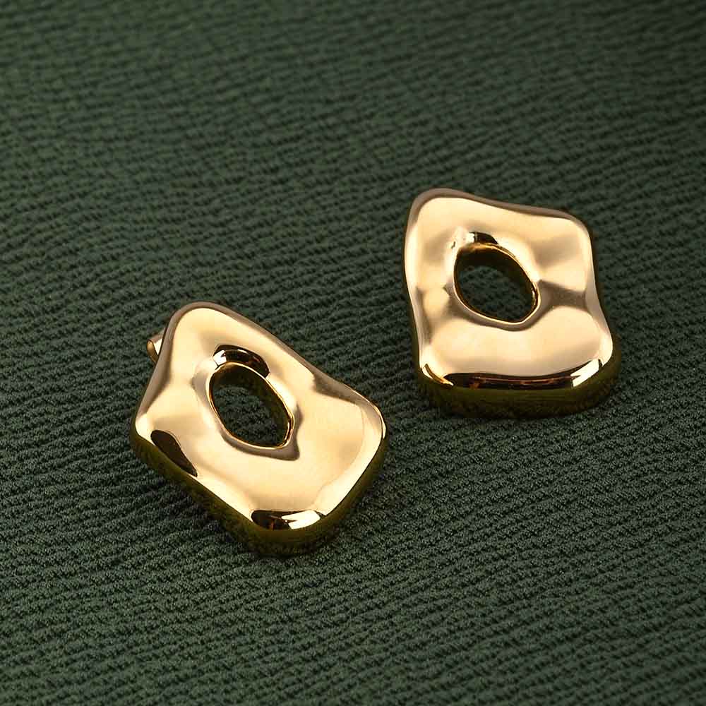 Gold Statement Stud Earrings