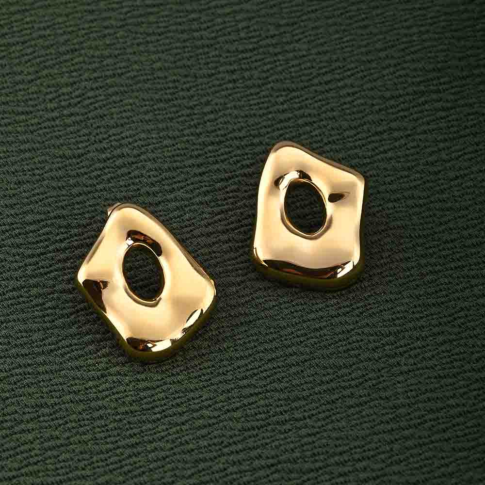 Gold Statement Stud Earrings