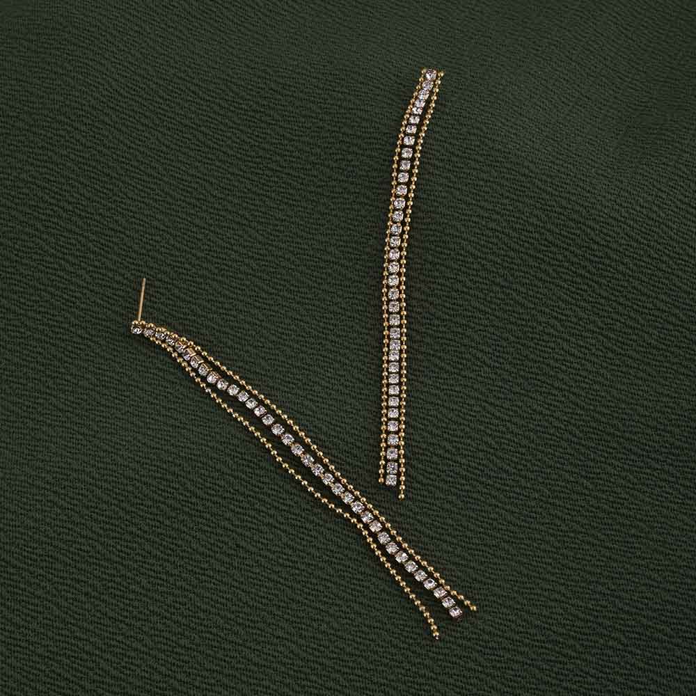 Elegant Gold Stone Drop earrings