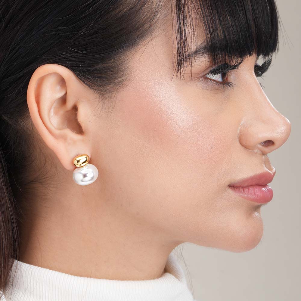 Pearl Gold Stud Earrings