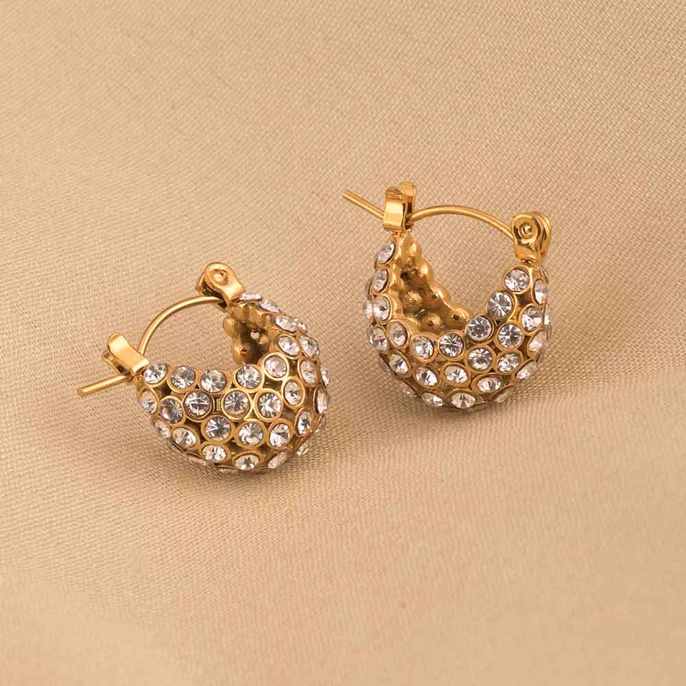 Modern Studded Hoop Earrings