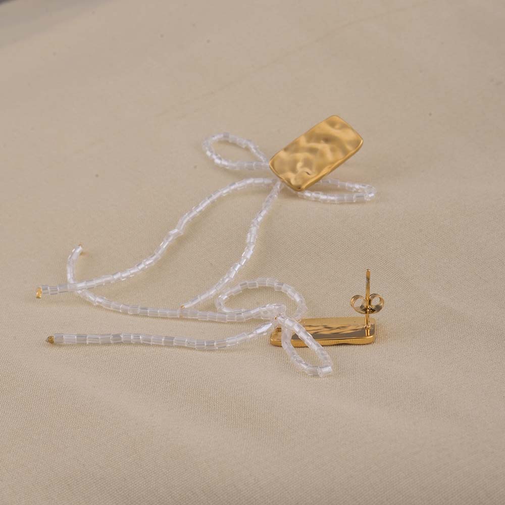Gold Beaded Charms Drop Earrings