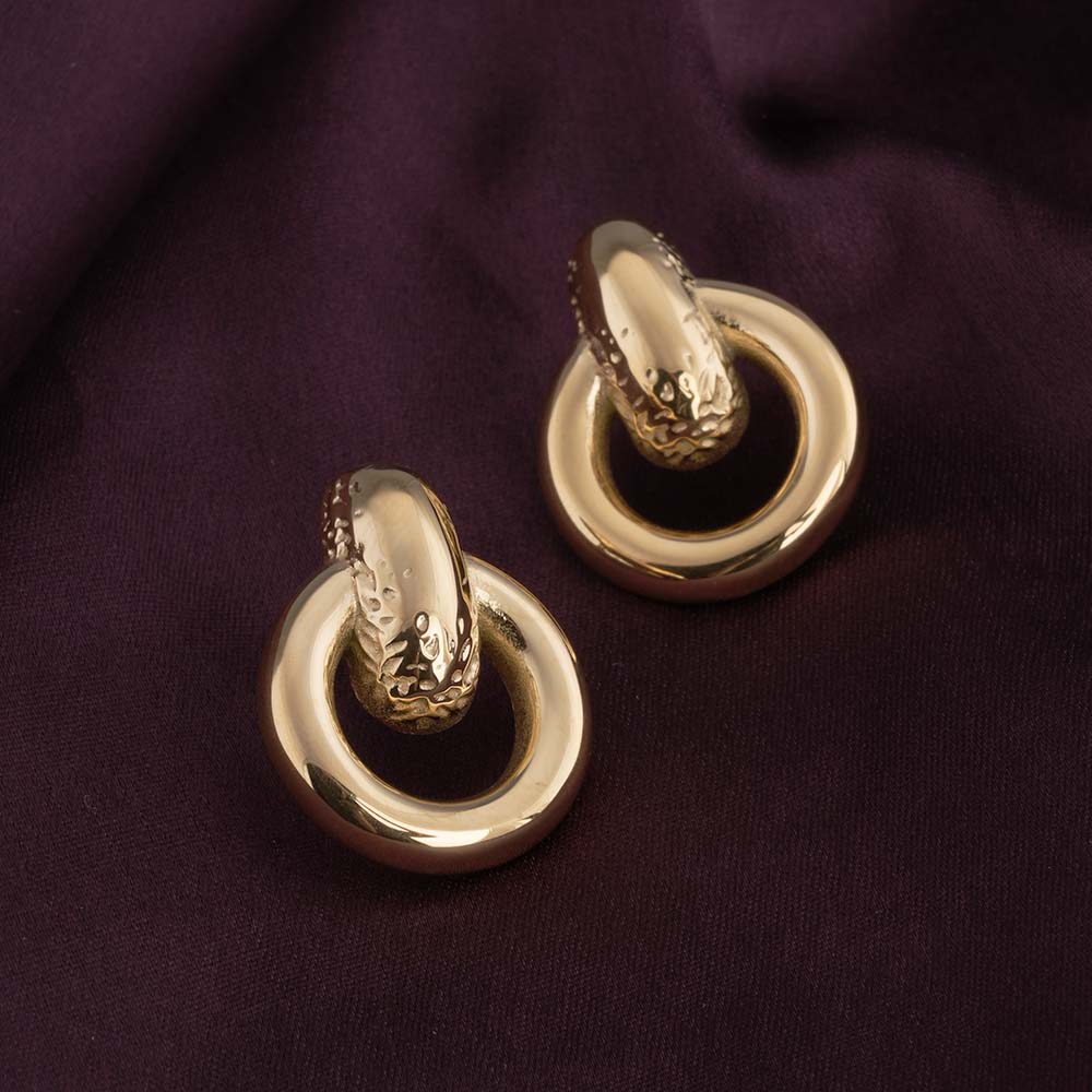 Gold Loop Stud Earrings