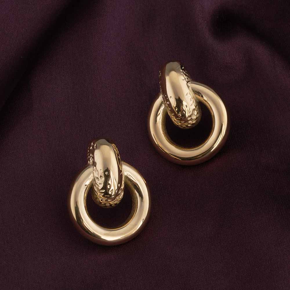 Gold Loop Stud Earrings